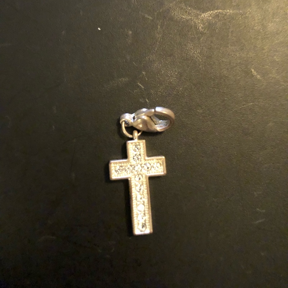 Crystal charm with hook for bracelet.
